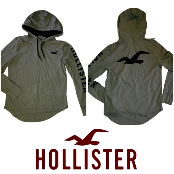 Hollister Other - Hollister Mens Pullover TShirt Hoodie Sage/Army Green Long Sleeve Small